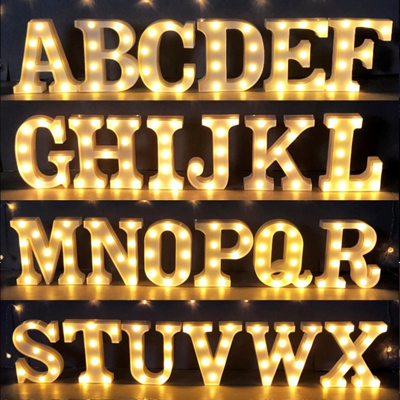 Luminous LED Letter Lights, Birthday Party Decorations.