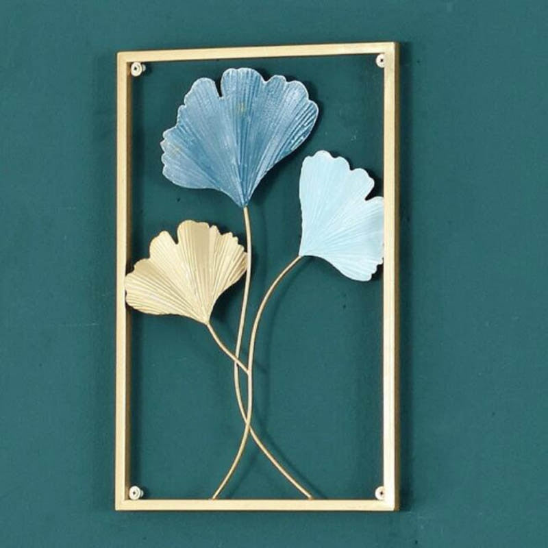 Modern Gold Metal Hanging Leaf Wall Art Decoration