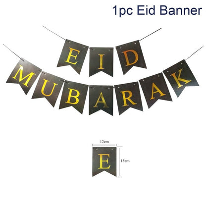 EID Mubarak Outdoor Fan-shaped Flag Banner Ramadan Decoration For Home Islamic Muslim Party Supplies Ramadan Kareem Home Decor