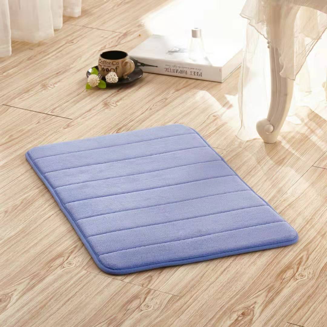 Home Bath Mat Coral Fleece Bathroom Carpet Water Absorption Non-slip Memory Foam Absorbent Washable Rug Toilet Floor Mat