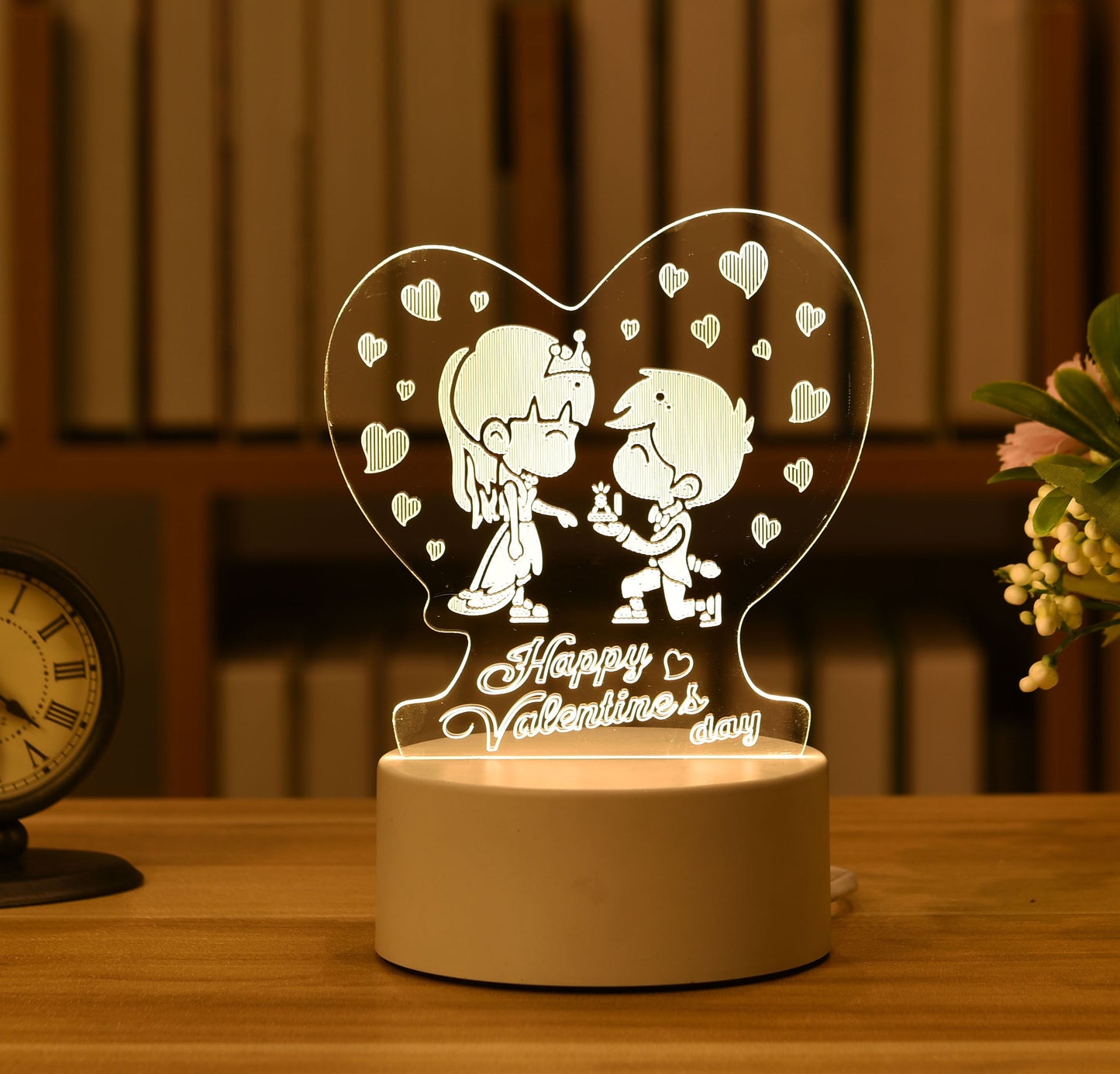 Kids Night Light 3D LED Night Lamp Creative Table Bedside Lamp Romantic Heart Bear Light Kids Gril Home Decor Christmas Gift