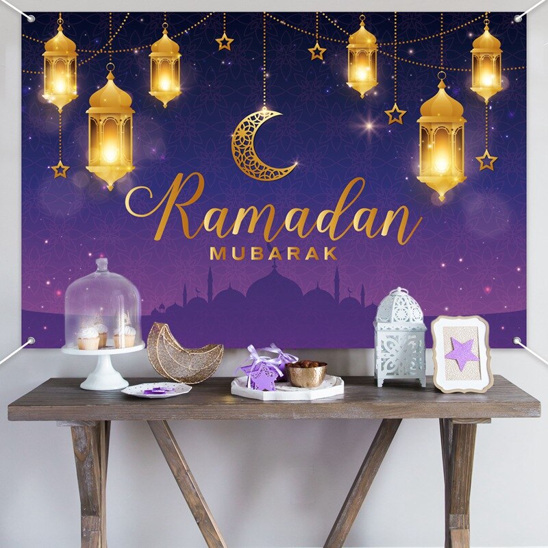 Eid Mubarak Background 2023 Kareem Ramadan Decoration for Home Islamic Muslim Party Supplies Ramadan Mubarak Decor Eid Al Adha