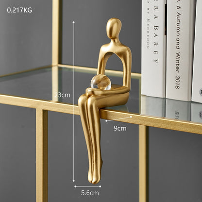 Home Decoration Accessories, Golden Reading Figures