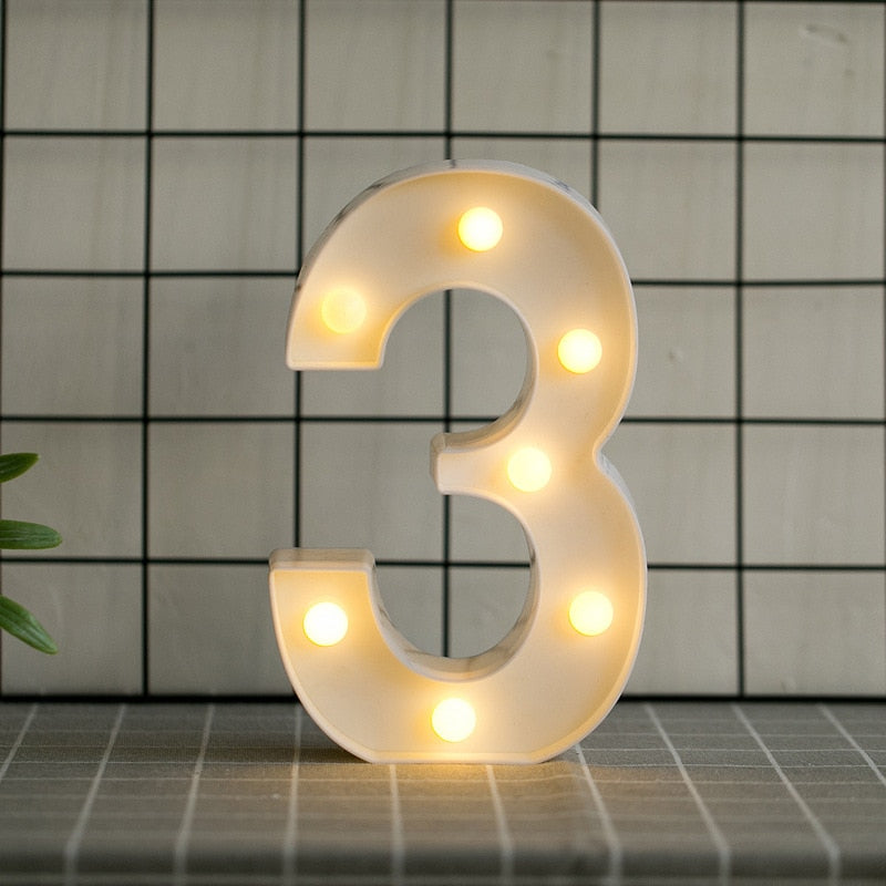 Luminous LED Letter Lights, Birthday Party Decorations.