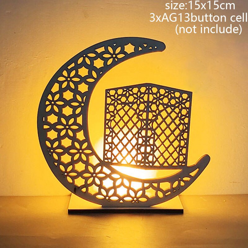 EID Mubarak Lantern LED Light Ornaments Eid Al-Fitr Aid Islamic Muslim Party Decor Supplies Ramadan Kareem Decoration for Home