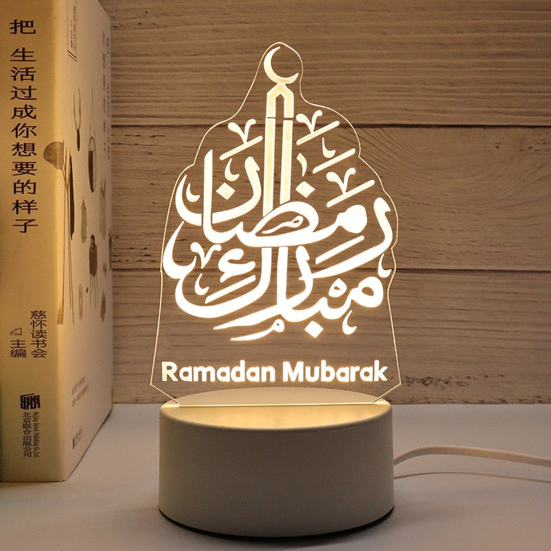 Night Light EID Mubarak Table Ornaments