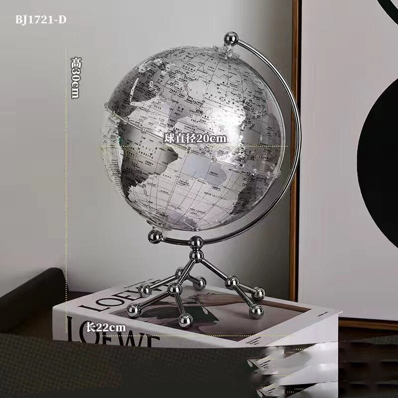 Transparent Globe Home Decor World Map Room Decor Geography Office Educational Ornament Desk Accessories School Supplies