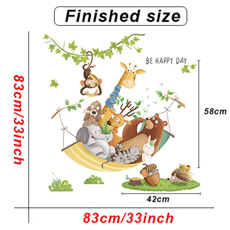 Cartoon Giraffe Wall Stickers for Kids rooms