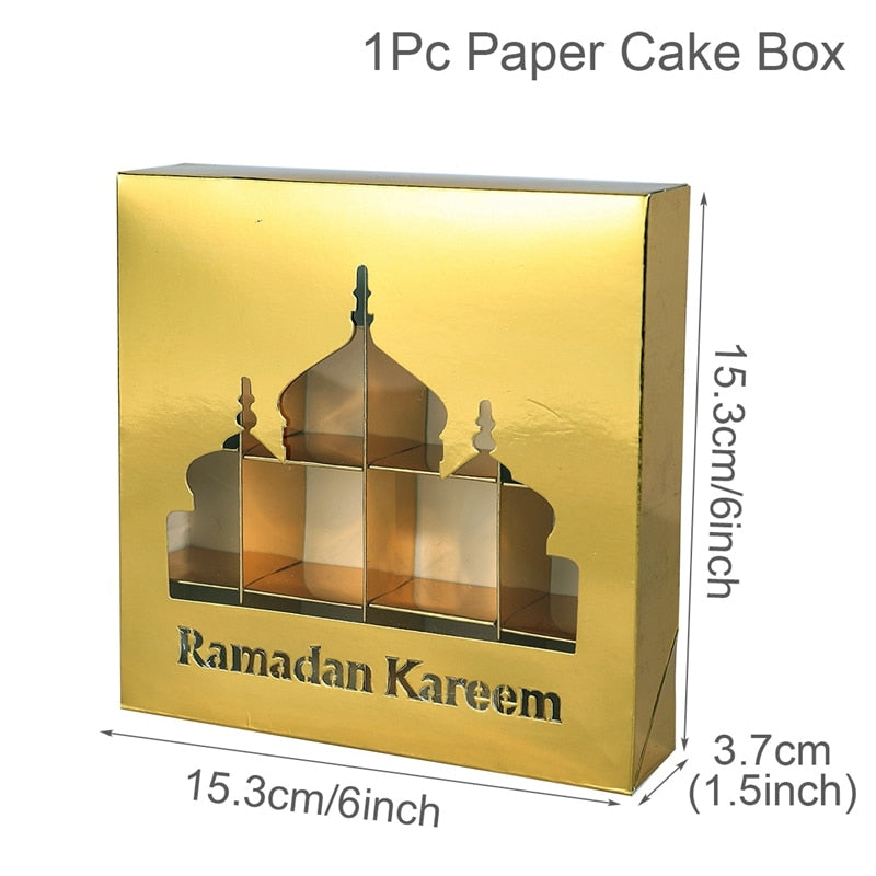 Eid Mubarak Gift Box Cake Candy Box Ramadan Decoration for Home 2023 Islamic Muslim Party Supplies Eid Al-fitr Ramadan Kareem