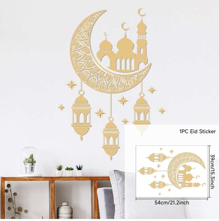 Eid Window Stickers Ramadan Decoration 2023 Eid Mubarak Decor for Home Ramadan Kareem Islam Muslim Party Supplies Eid Al-fitr