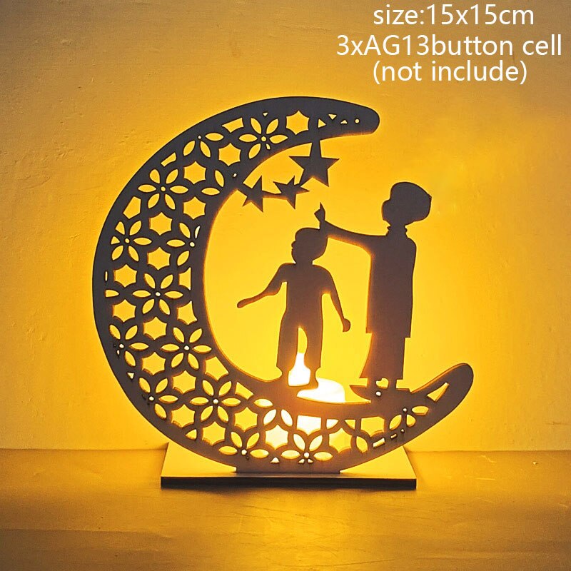 EID Mubarak Lantern LED Light Ornaments Eid Al-Fitr Aid Islamic Muslim Party Decor Supplies Ramadan Kareem Decoration for Home