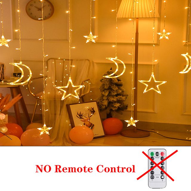 Ramadan Decoration 2023 Star Moon Led Curtain Garland String Light Islam Muslim Party Decor for Home Gift EID Mubarak Supplies