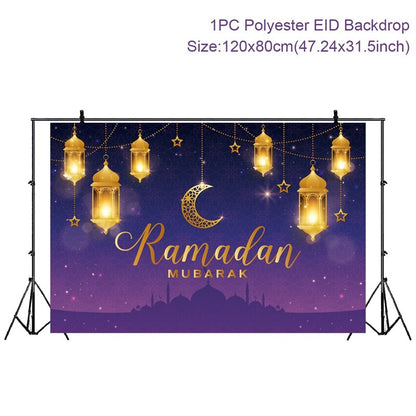 Eid Mubarak Background 2023 Kareem Ramadan Decoration for Home Islamic Muslim Party Supplies Ramadan Mubarak Decor Eid Al Adha