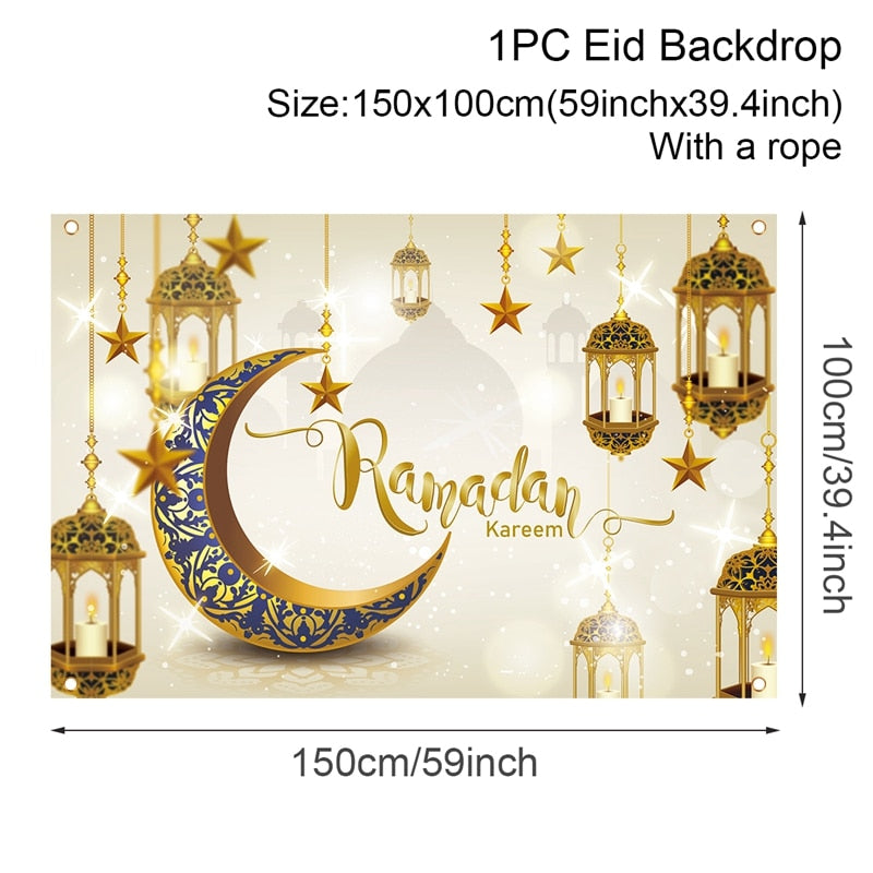 Eid Background Eid Mubarak Ramadan Kareem Backdrop Islam Muslim Party Supplies 2023 Ramadan Decoration For Home Eid Al-fitr Gift