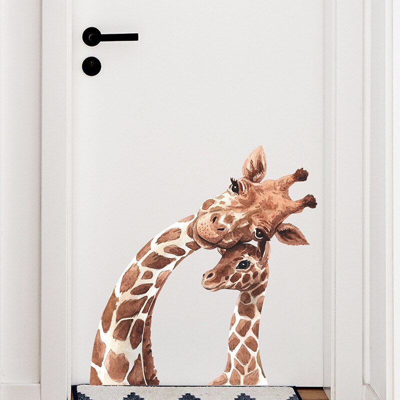 Eco-friendly Giraffe Kids Wall Stickers Cartoon Vinyl Room Decoration