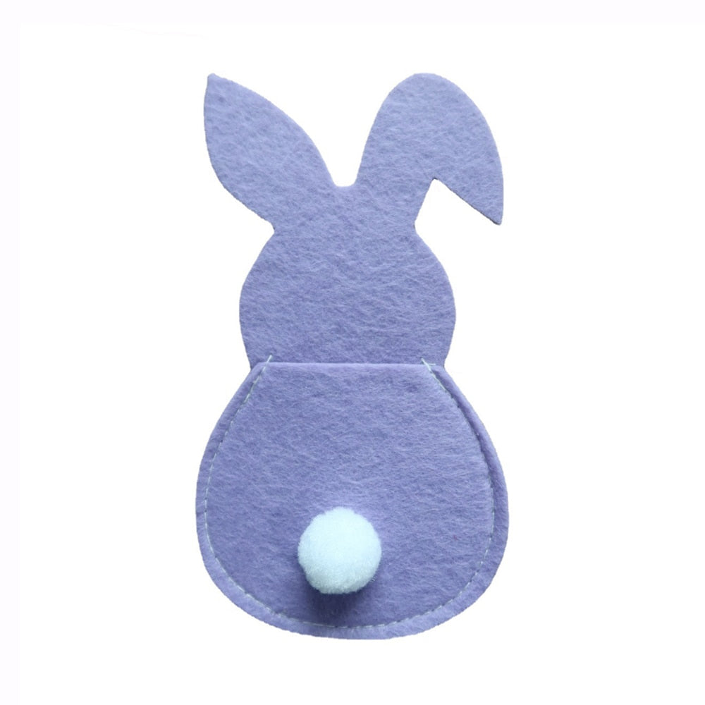 Easter Bunny Felt Cutlery Holder, Tableware Accessories.