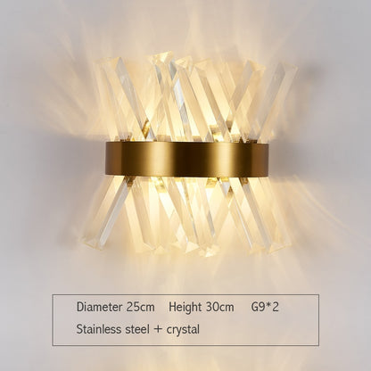 Modern Gold Crystal Wall Lights Bedside For Bedroom Living Room Home Decoration LED Sconce Bathroom Indoor Fixtures