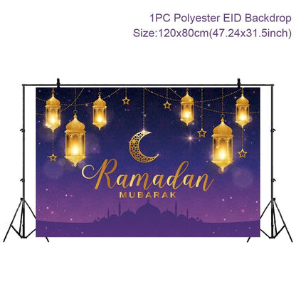 EID Mubarak Outdoor Fan-shaped Flag Banner Ramadan Decoration For Home Islamic Muslim Party Supplies Ramadan Kareem Home Decor