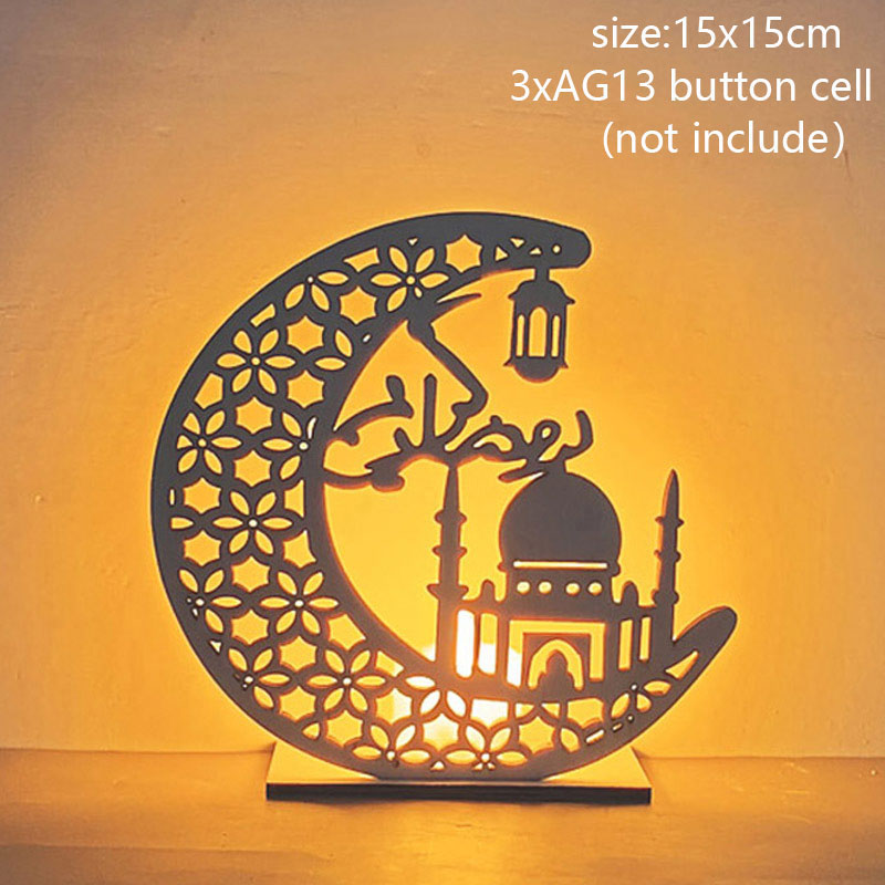 EID Mubarak Lantern LED Light Ornaments Eid Al-Fitr Aid Islamic Muslim Party Decor Supplies Ramadan Kareem Decoration for Home