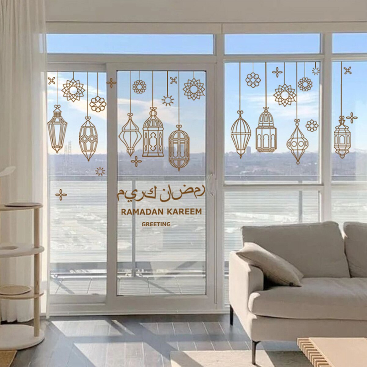 Eid Window Stickers Ramadan Decoration 2023 Eid Mubarak Decor for Home Ramadan Kareem Islam Muslim Party Supplies Eid Al-fitr