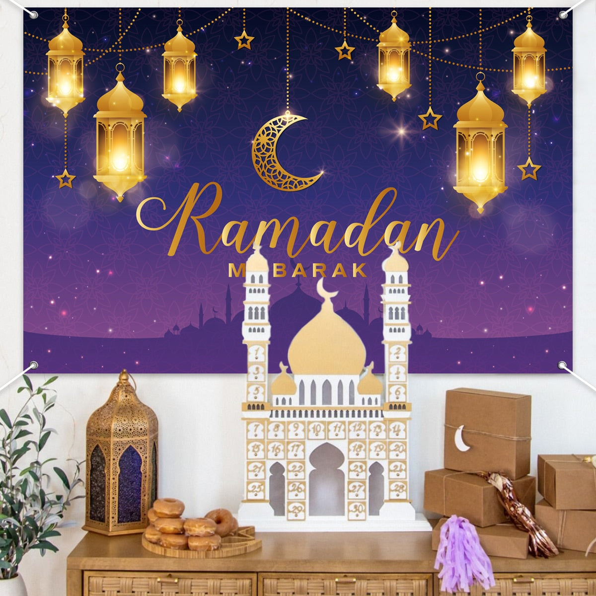 Eid Background Eid Mubarak Ramadan Kareem Backdrop Islam Muslim Party Supplies 2023 Ramadan Decoration For Home Eid Al-fitr Gift