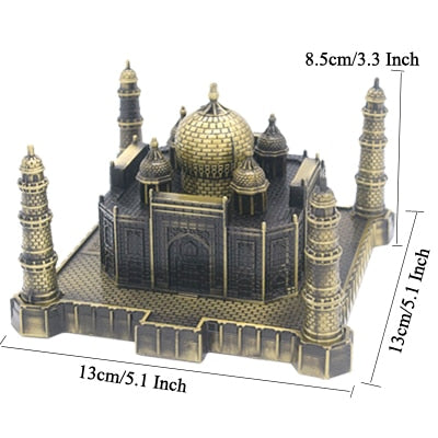 ERMAKOVA Metal World Famous Building Architecture Model Statue Landmark Tourist Souvenir Home Office Decoration