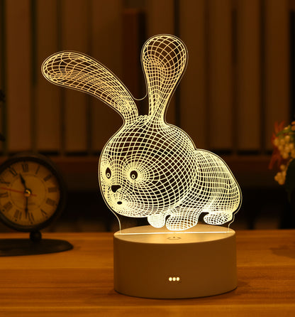 Kids Night Light 3D LED Night Lamp Creative Table Bedside Lamp Romantic Heart Bear Light Kids Gril Home Decor Christmas Gift