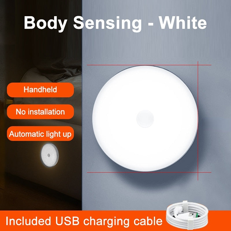 Motion Sensor Light Wireless Lamp USB Rechargeable Lamp Wireless Night Lights Wall Charging for Corridor Bedroom Decoration Home