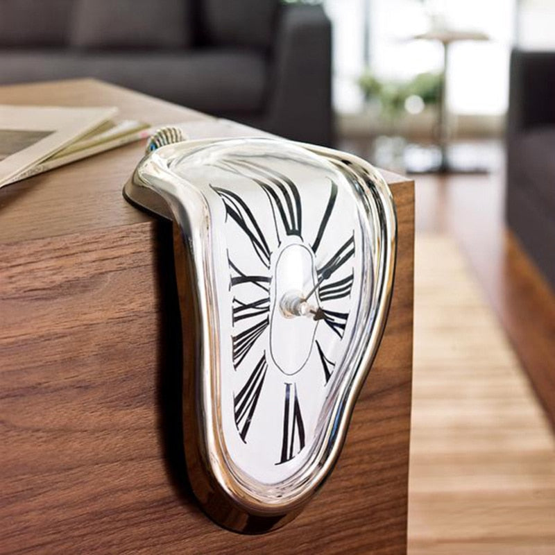 Surreal Twisted Roman Numeral Wall Clocks Surrealism Salvador Dali Style Clock Home Accessory Melting Distorted Wall Watch Decor