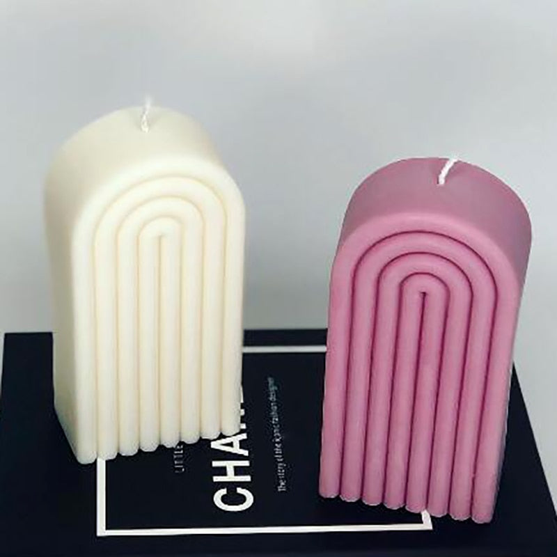 Rainbow Arch Candle Silicone Mold, Resin Plaster Mould Art Craft Home Decor