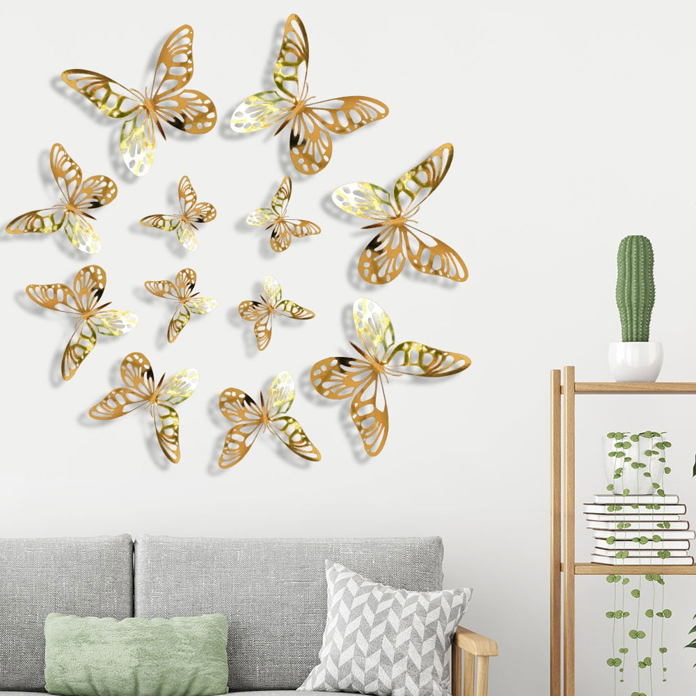 3D Wall Stickers, Hollow Butterfly Wall Stickers for Kids Rooms, Room Decoration