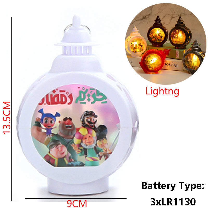 Muslim EID Mubarak Table Ornaments 3D Night Light Gurbang Kareem Ramadan Festival Party Supplies Eid Al Adha Decoration for Home