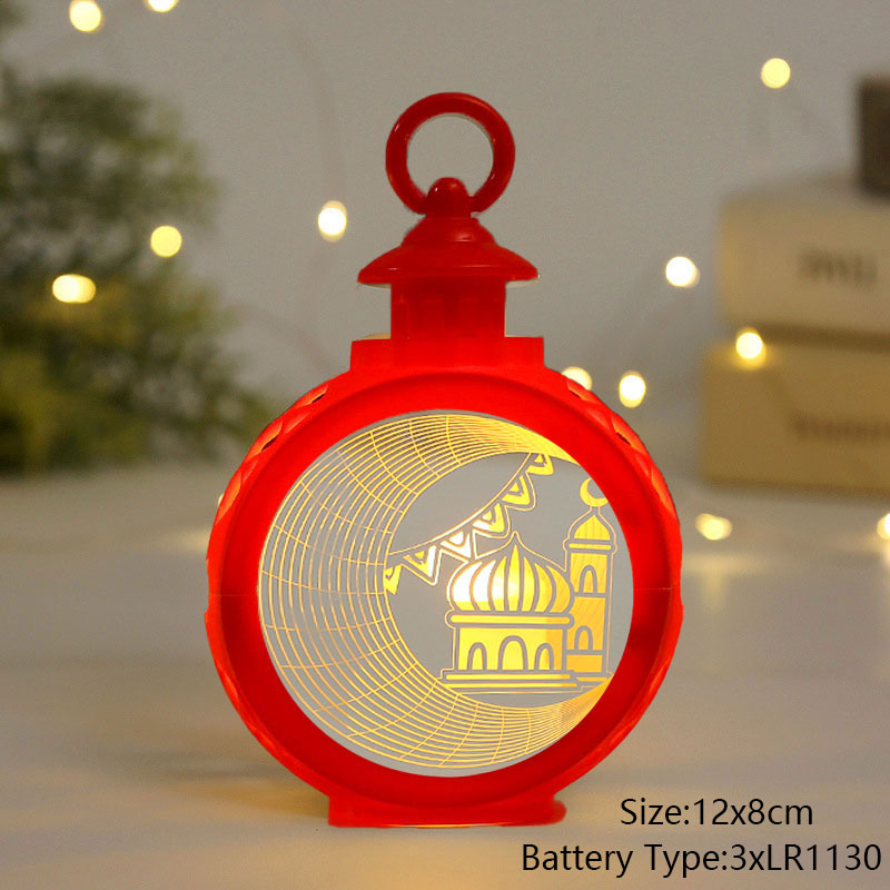 EID Mubarak Lantern LED Light Ornaments Eid Al-Fitr Aid Islamic Muslim Party Decor Supplies Ramadan Kareem Decoration for Home