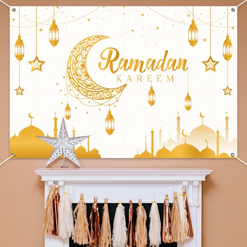 Eid Mubarak Background 2023 Kareem Ramadan Decoration for Home Islamic Muslim Party Supplies Ramadan Mubarak Decor Eid Al Adha