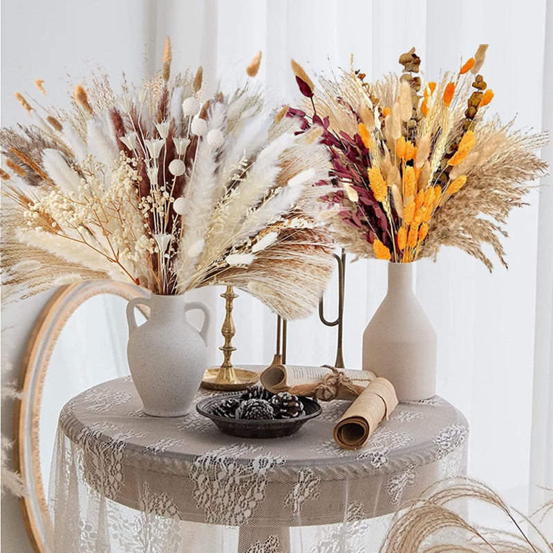 Natural Dried Pampas Grass Bouquet, Nordic Home Decor