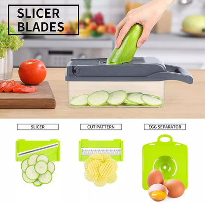 Multifunctional Vegetable Cutter, Potato Chopper, Carrot Grater, Kitchen Accessories.