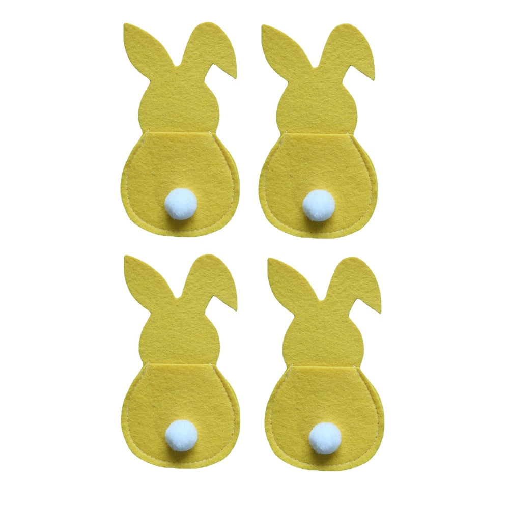 Easter Bunny Felt Cutlery Holder, Tableware Accessories.