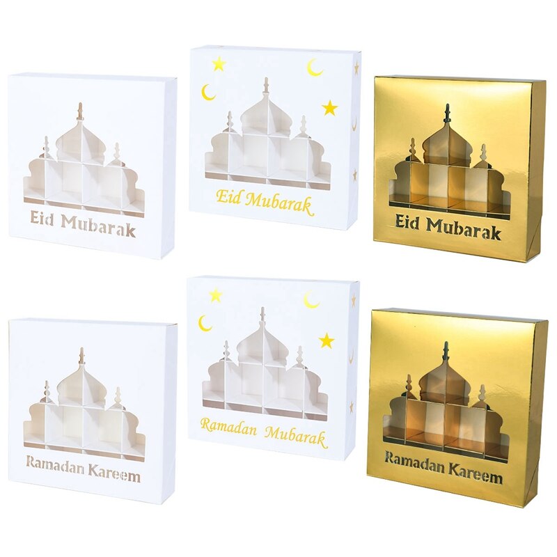 Eid Mubarak Gift Box Cake Candy Box Ramadan Decoration for Home 2023 Islamic Muslim Party Supplies Eid Al-fitr Ramadan Kareem