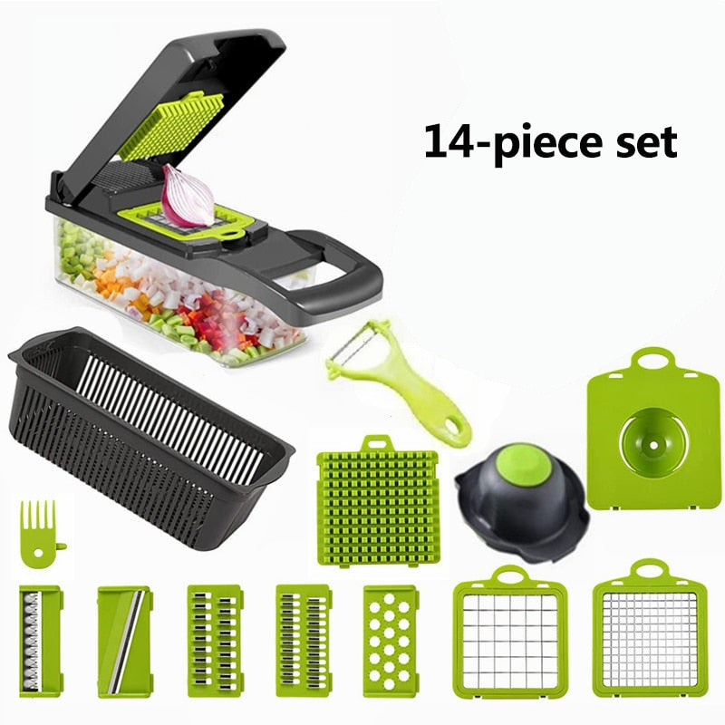 Multifunctional Vegetable Cutter, Potato Chopper, Carrot Grater, Kitchen Accessories.