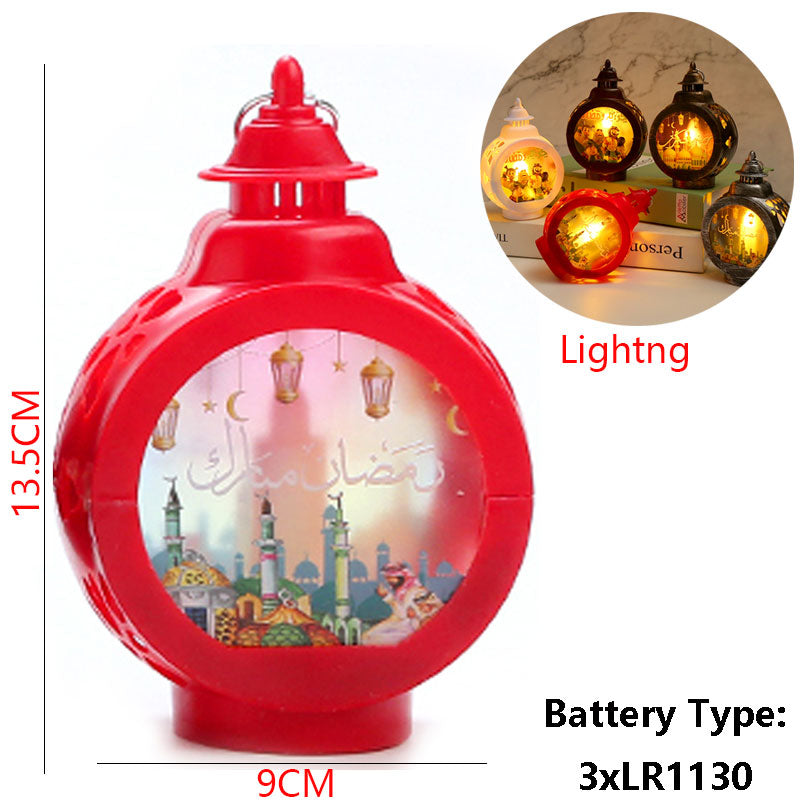 Muslim EID Mubarak Table Ornaments 3D Night Light Gurbang Kareem Ramadan Festival Party Supplies Eid Al Adha Decoration for Home