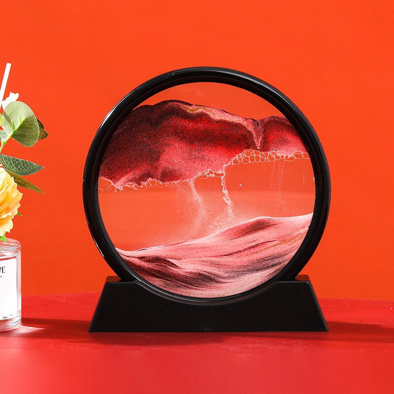 Moving Sand Art Picture, Round Glasses Deep Sea In Motion Display