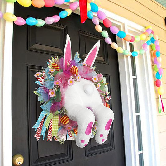 Easter Bunny Wreath Colorful Door Wall Oranments.