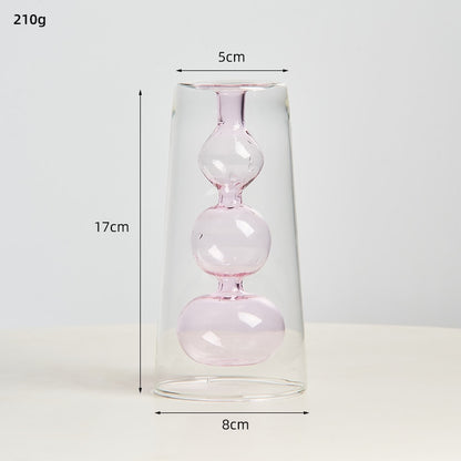 Nordic Home Decor Glass Vase Living Room Decoration Flower Vase Transparent Home Decorations Decorative Glasses Gifts