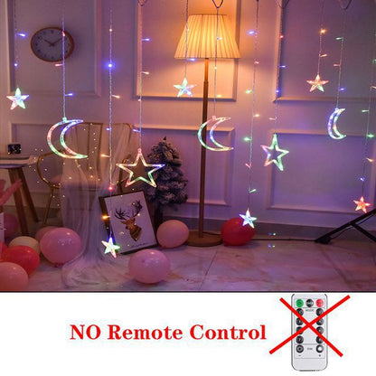 Ramadan Decoration 2023 Star Moon Led Curtain Garland String Light Islam Muslim Party Decor for Home Gift EID Mubarak Supplies