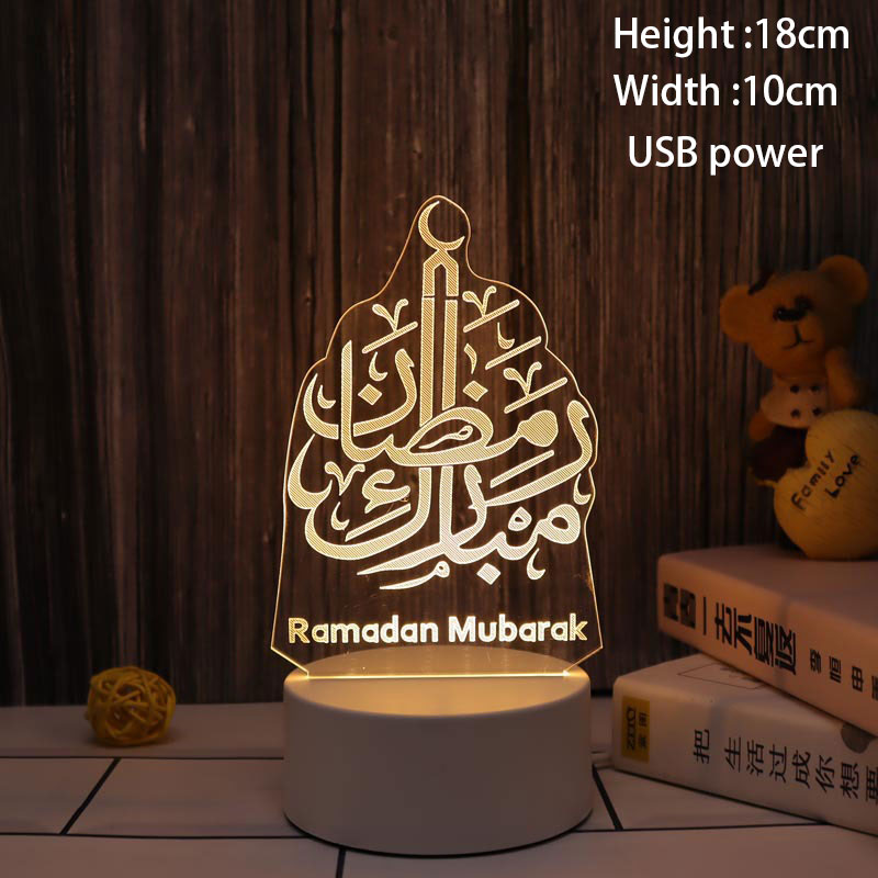 Night Light EID Mubarak Table Ornaments