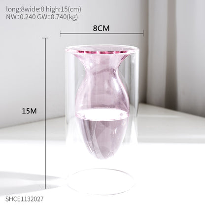 Nordic Home Decor Glass Vase Living Room Decoration Flower Vase Transparent Home Decorations Decorative Glasses Gifts