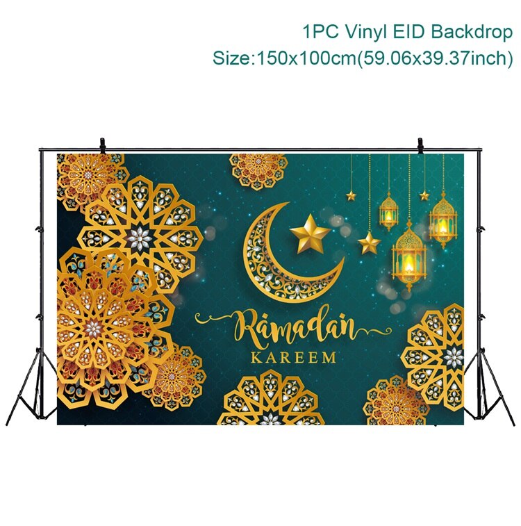 EID Mubarak Outdoor Fan-shaped Flag Banner Ramadan Decoration For Home Islamic Muslim Party Supplies Ramadan Kareem Home Decor