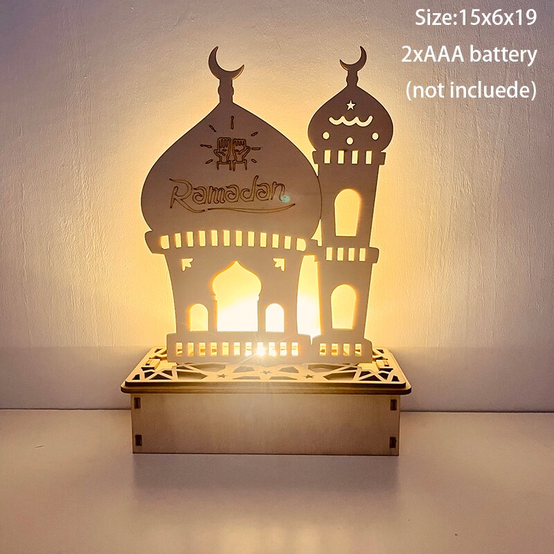 Candle Led Lights For Home - Ramadan Wooden Light Ornament