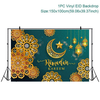 Eid Mubarak Background 2023 Kareem Ramadan Decoration for Home Islamic Muslim Party Supplies Ramadan Mubarak Decor Eid Al Adha