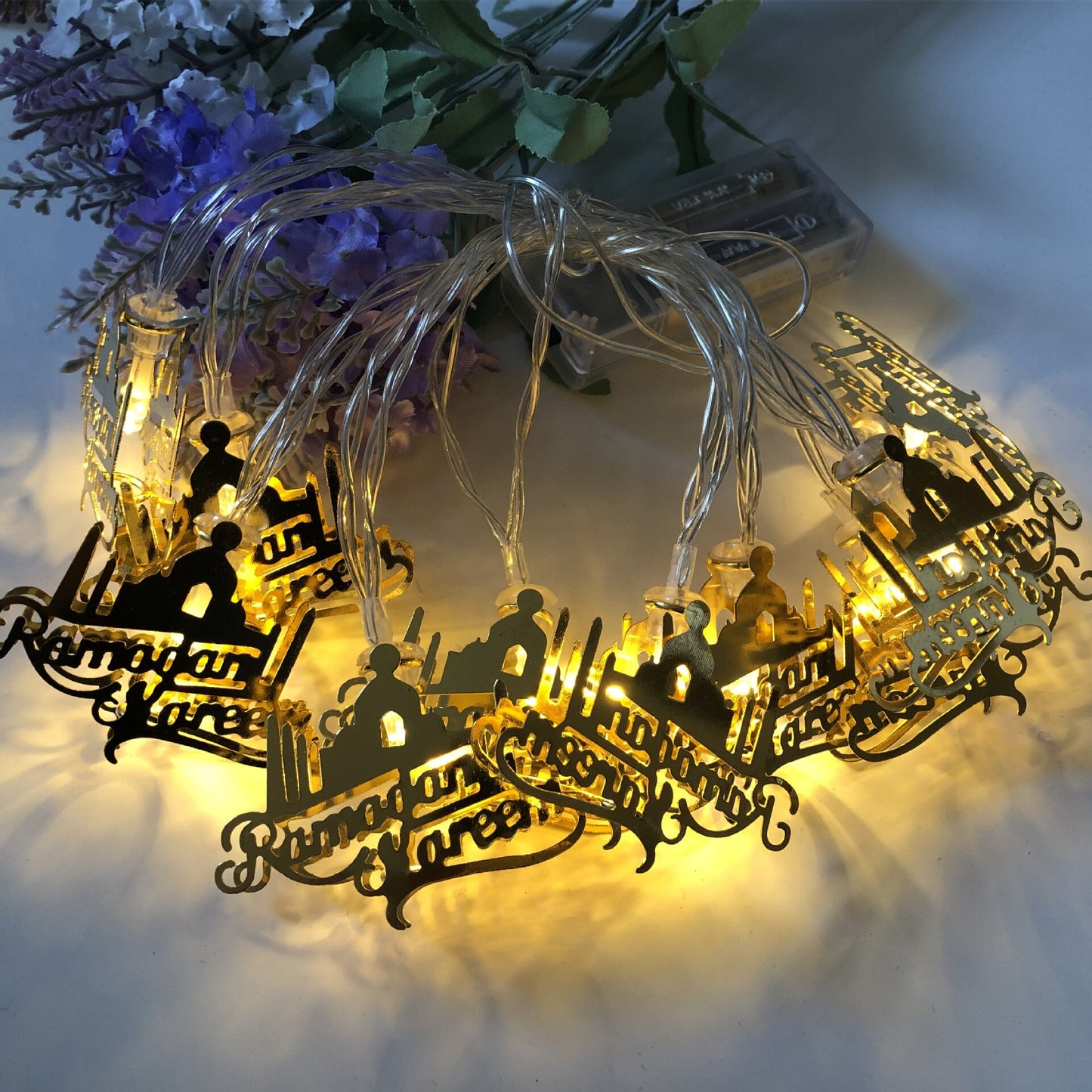 Eid Mubarak Star Moon Led String Lights Ramadan Kareem for Home Decoration Islamic Muslim Festival Party Supplies Eid Al-Fitr